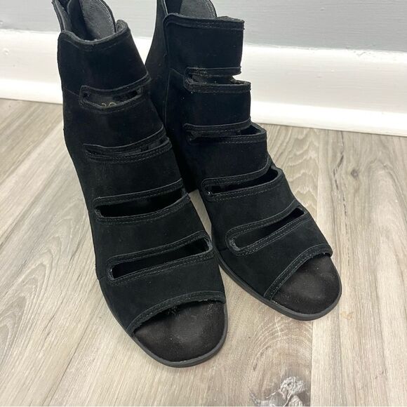 Seychelles Herls Women’s 7 for Anthropologie Lagoon Black Suede Leather Cage - Picture 2 of 7